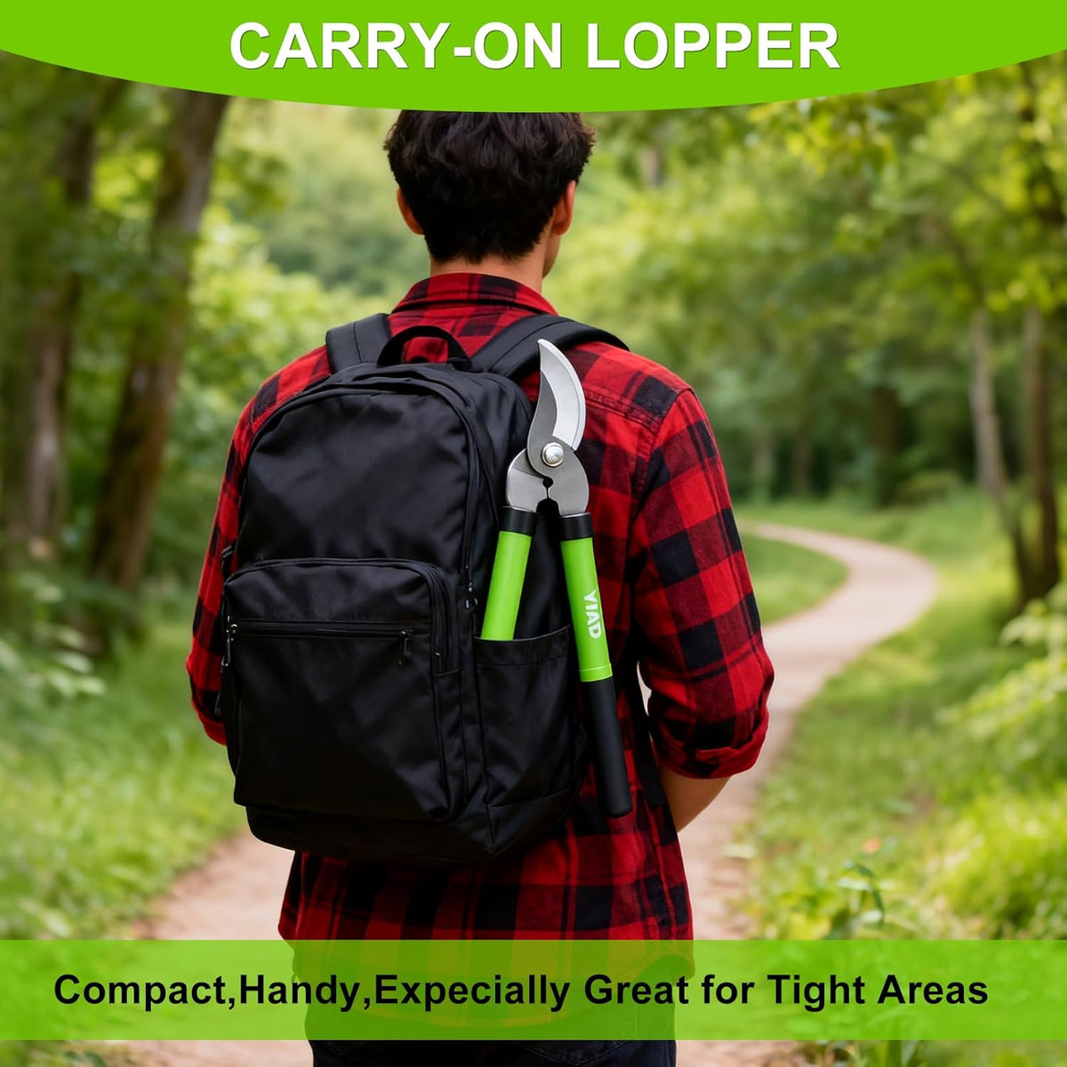 Loppers for Tree Trimmer 15" Branch Cutter Bypass Tree Clippers Rust-Resistant Blade,Tree Loppers