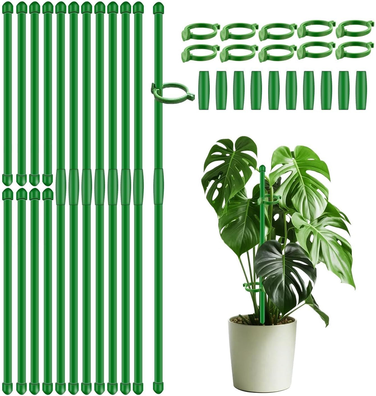 20Pcs Plant Support Stakes 17 inch SupKing Garden Orchid Sticks Extended to 3ft 4ft 5ft Plant Poles