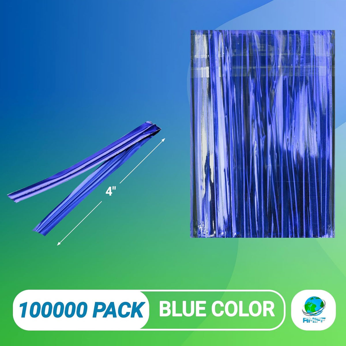 Blue Metallic Twist Ties for Bags 4 Inch. 100000 Pack of Aluminum Foil Christmas Twist Ties for