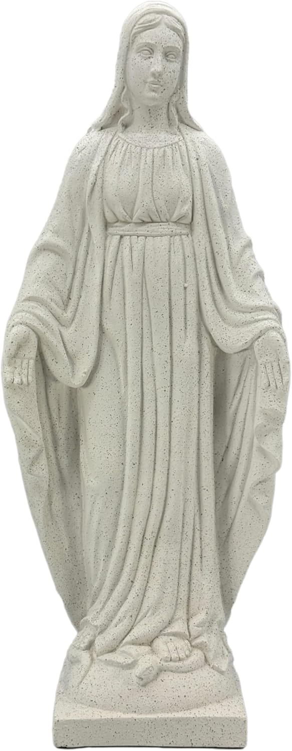Galt International Virgin Mary Praying Blessed Mother of Grace Garden Statue Terrazo-Style 32"