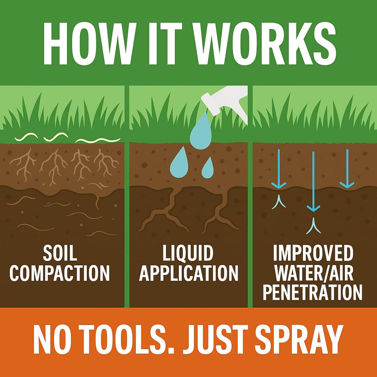Soft Soil Liquid Soil Aerator & Lawn Treatment to Fix Compacted Soils, Improve Drainage with