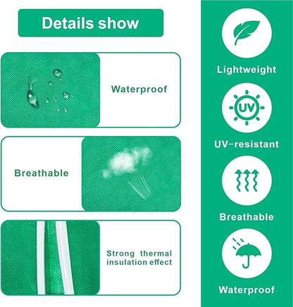 Eunika 6 PCS Plant Covers Freeze Protection, 47.2"x31.5" Frost Blankets with Zipper Drawstring