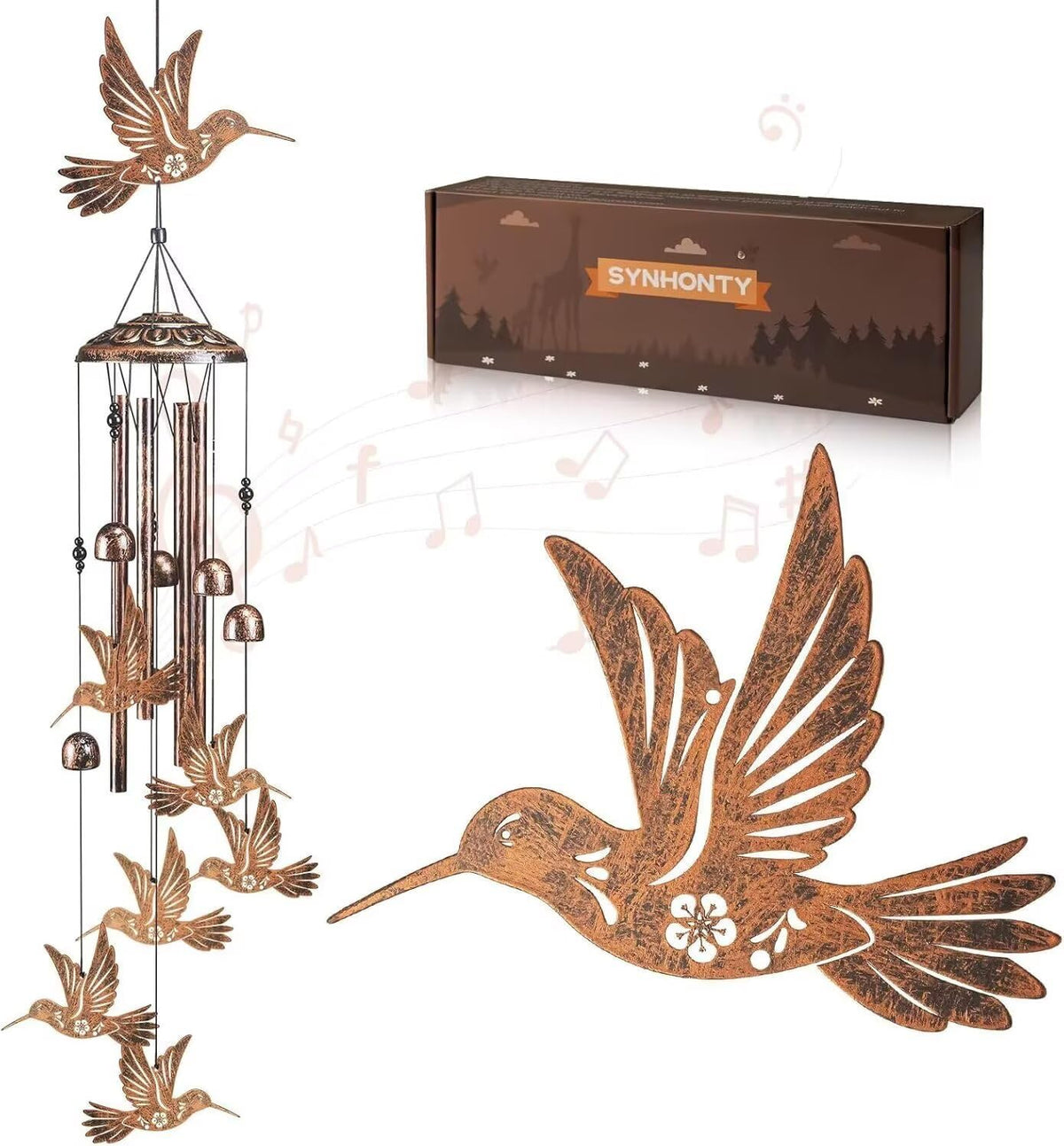 Hummingbird Wind Chimes for Outside,Gardening Gifts for Bird Lover，Women，Men/Mom，Birthday Party