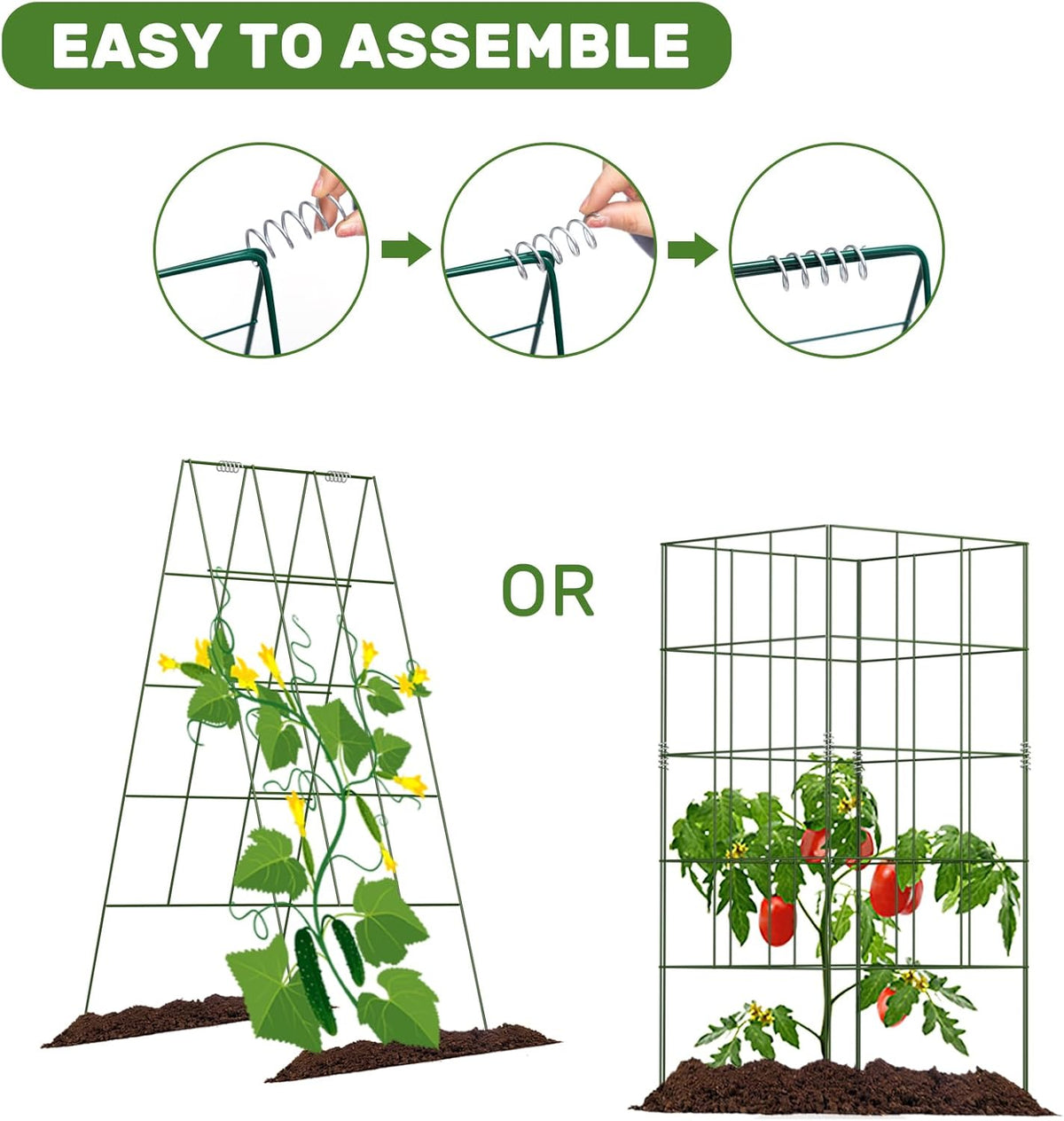 DOEWORKS Cucumber Trellis, 39" High Foldable A Frame Garden Trellis, 2 Pack, Plant Support for