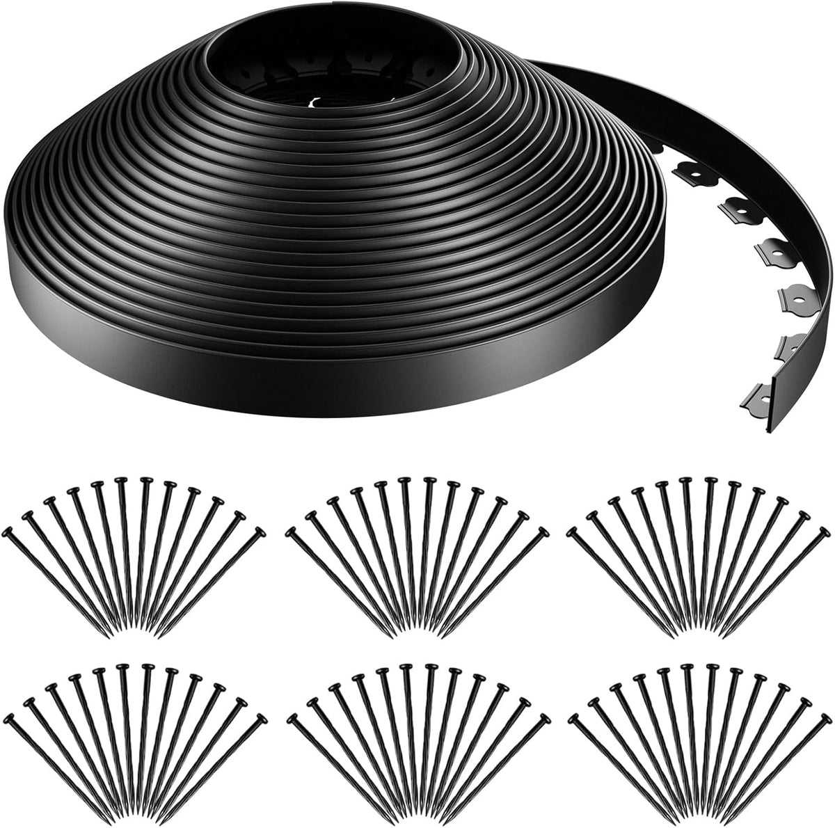 AGTEK 118FT Plastic Landscape Edging Kit 2inch Height No-Dig Garden Edging Border Lawn Edging Roll