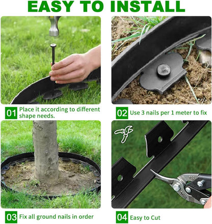 Garden Edging Borders 66FT,Landscape Edging Black[Extra Tall 4IN High] with 60pcs Stakes,Lawn