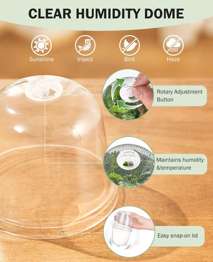 homenote Clear Nursery Pots for Plants,3/4/5 Inch Plant Pot for Planting with Humidity Domes
