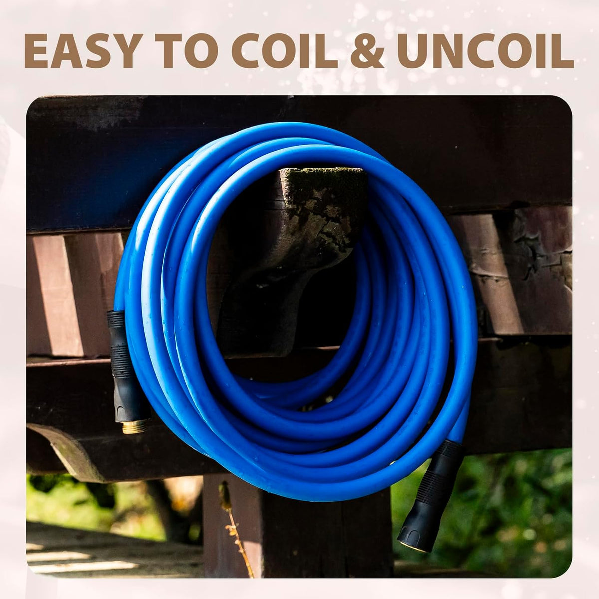 5/8" Hot/Cold Water Hose 20ft, -50℉ To 190℉ Heavy Duty,Flexible,Burst 600 Psi 3/4" Brass Fittings