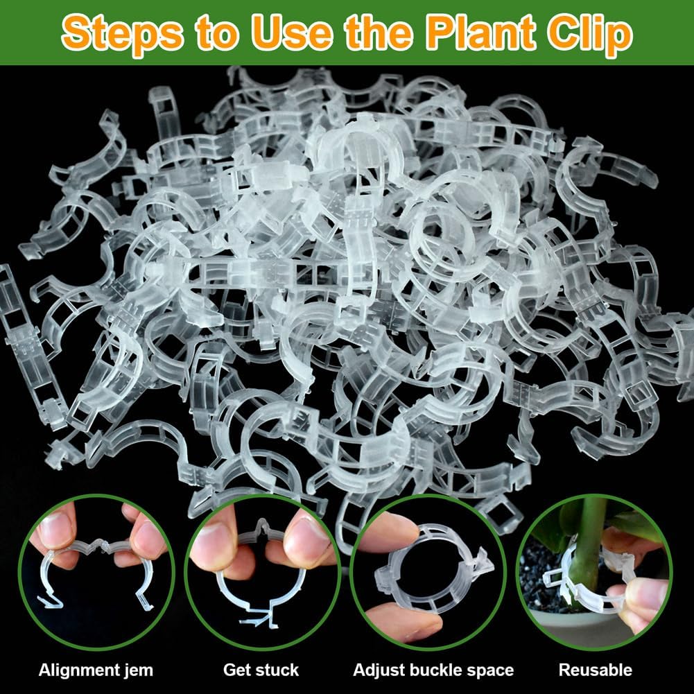 200 Pcs Plant Support Garden Clips, Tomato Clips, Crop Clips for Vine Vegetables, Fixing Tomato