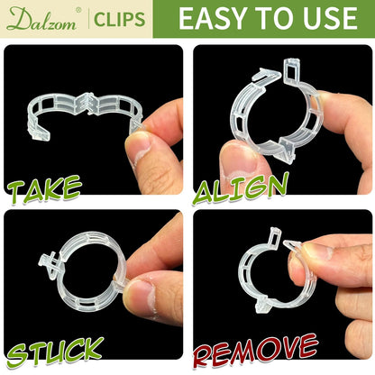 Dalzom® 300Pcs Tomato Clips, Plastic Trellis Clips Plant Support Clips, Plant Clips for Support