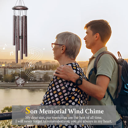 Memorial Gifts for Loss of Son, 25'' Memorial Wind Chimes for Loss of Son, Sympathy Gifts