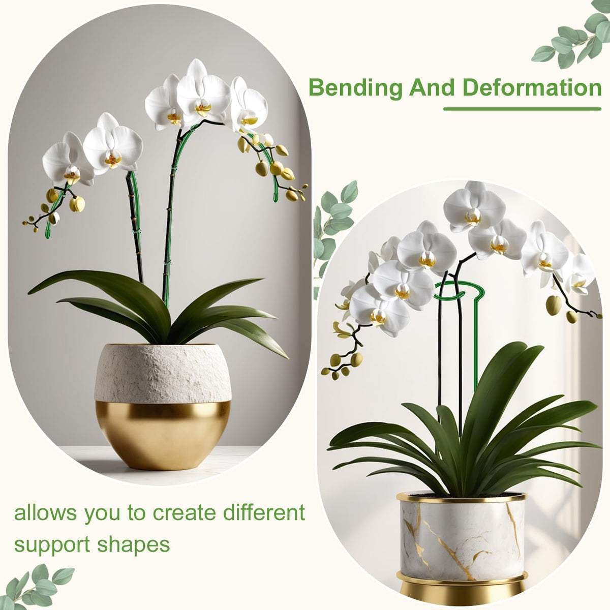 Invisible Plant Support Stakes Bendable 17.7 Inch SupKing 15Pcs Small Plant Sticks Orchid Stakes