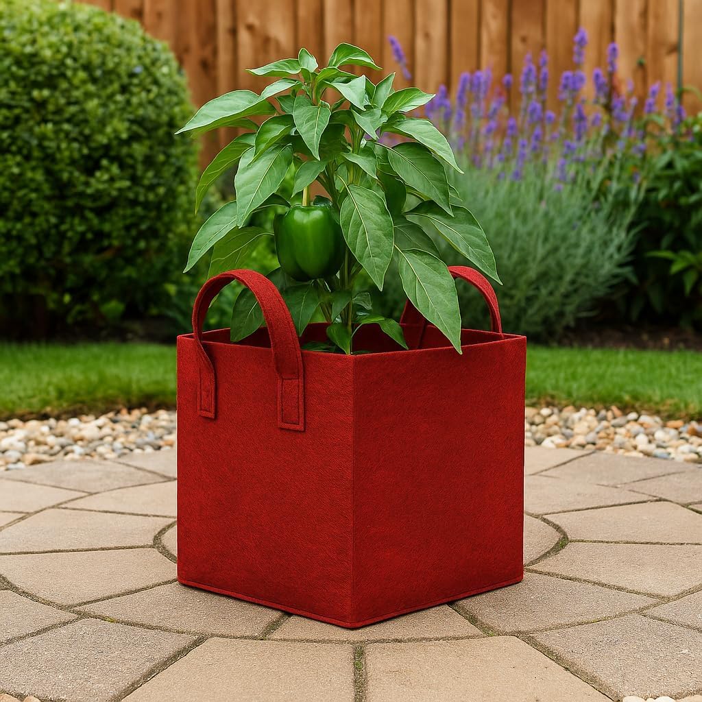 Square Geo Fabric Grow Bag 400 GSM Durable Breathable UV Resistant Reusable Plant Container for