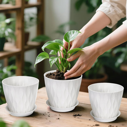 GARDIFE 7/6.5/6/5.5/5/4.5/4 inch Plant Pots, 7 Pack Flower Pots Indoor Outdoor, Planters with