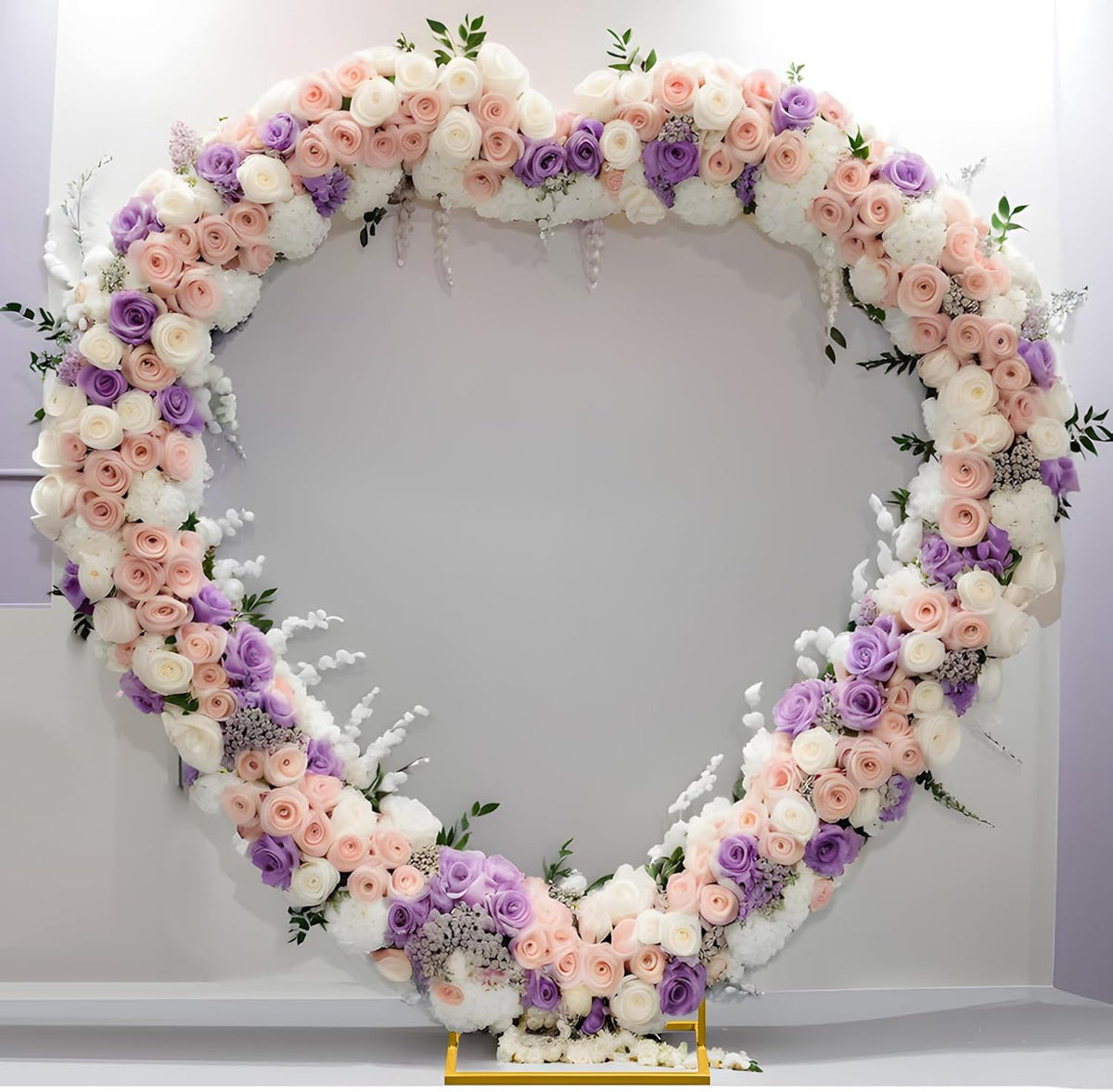 Heart Shape Wedding Metal Arch Backdrop Gold Flower Balloon Arbors Stand for Wedding Birthday
