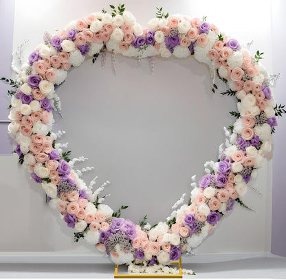 Heart Shape Wedding Metal Arch Backdrop Gold Flower Balloon Arbors Stand for Wedding Birthday