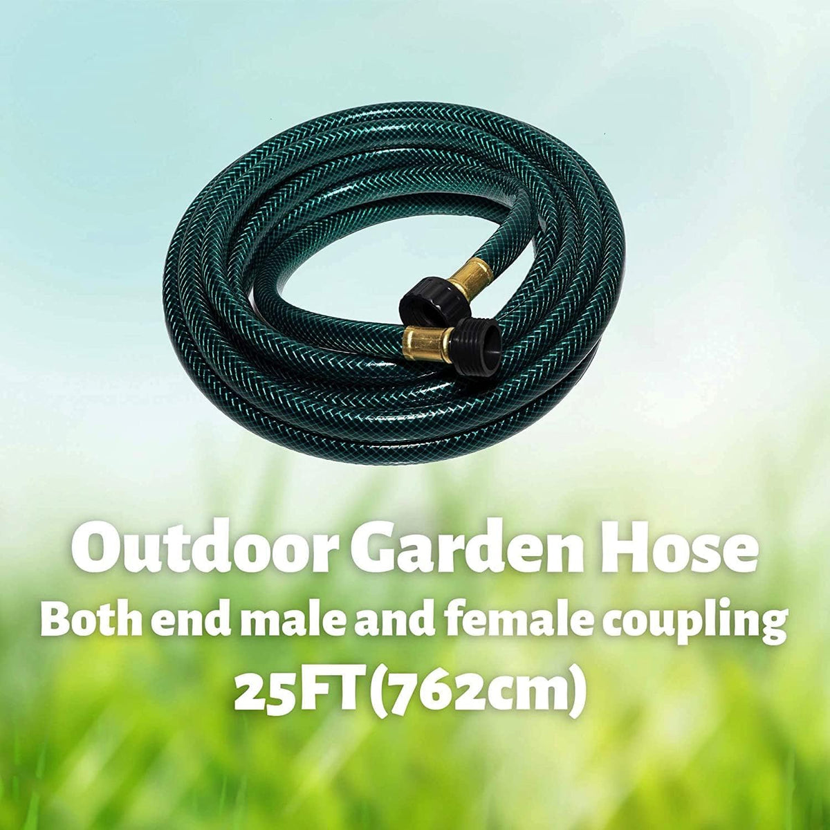 Garden Hose Leakproof for Gardener: 1/2” PVC Water Hoses with GHT Fittings - 25 FT No Kink and