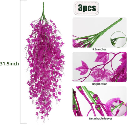 RECUTMS Fake Hanging Plants Artificial Ivy Leaf Faux Vine Plants Outdoor Artificial Hanging Plants