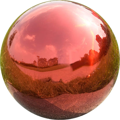 Nerien 8 Inch Gazing Ball, Stainless Steel Garden Mirror Globe, Polished Ornament Sphere, Hollow