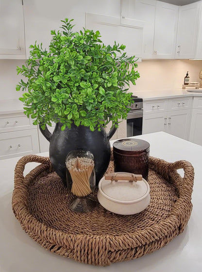 Artificial 5Pcs Faux Seeded Eucalyptus Leaves Stems Fake Plants Sharp UV Resistant Faux Plastic