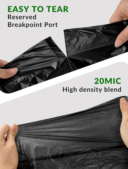 150 Count Heavy Duty Black Trash Bags, 40-45 Gallon, 38x46 Inches, 20 Micron Thick Large Garbage