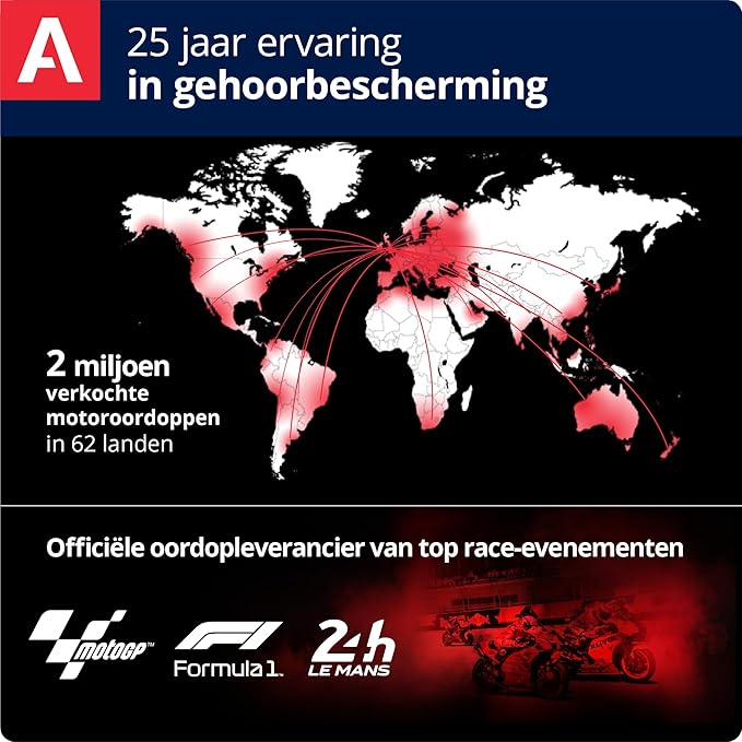 Alpine MotoSafe Race - Motorcycle Ear Plugs for Wind Noise Reduction - 20dB - Motorcycle Hearing