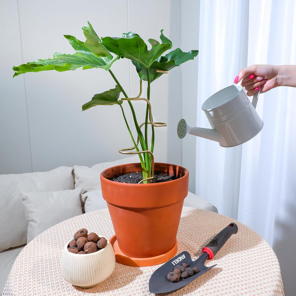 3PCS Indoor Plant Support – Durable Metal Garden Stakes for Monstera, Flowers & Herbs – 12.6 Inch