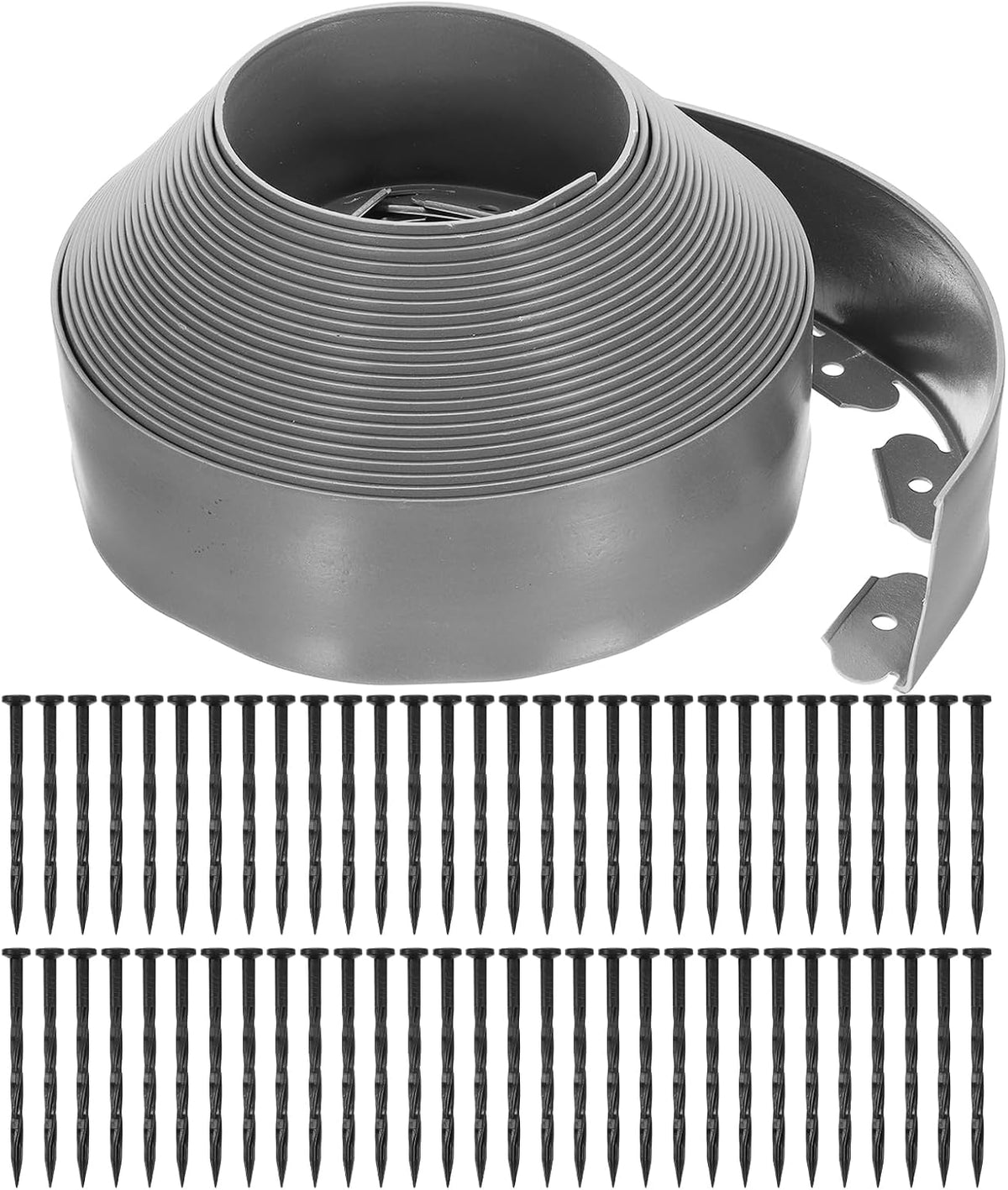 uxcell Landscape Edging, 1Pcs 66FT x 3.94" - No Dig Garden Edging Kit with 60 Stakes, Landscape
