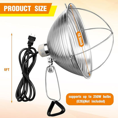 Macarrie 12 Pack 10.5 Inch Clamp Lamp Light with Aluminum Reflector, 6ft SPT-2 18awg Cord and
