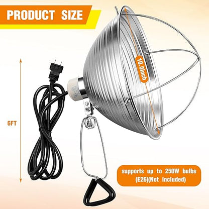 Macarrie 8 Pack Clamp Lamp Light with Aluminum Reflector, 6ft SPT-2 18awg Cord and Adjustable Stand