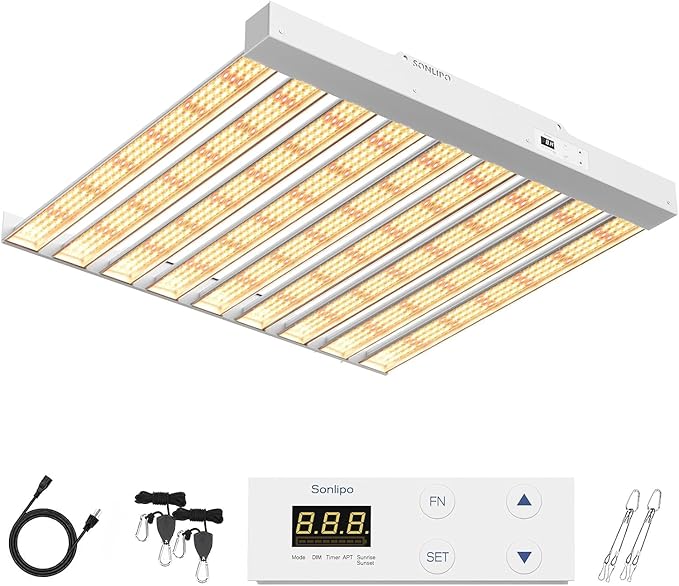 2024 New SPF4000 PRO 400W LED Grow Light 5x5ft Coverage with Veg & Bloom Dimmer Timer Full Spectrum