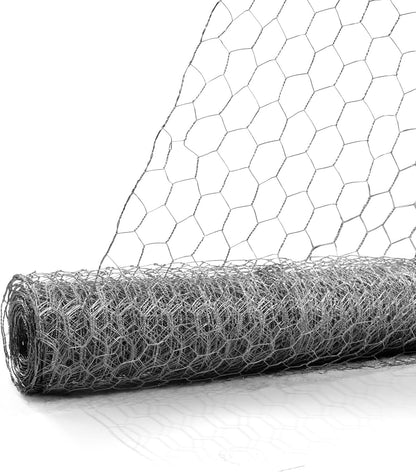 Fencer Wire 20 Gauge Chicken Wire Fence, Galvanized Poultry Hexagonal Netting Crafting, Chicken