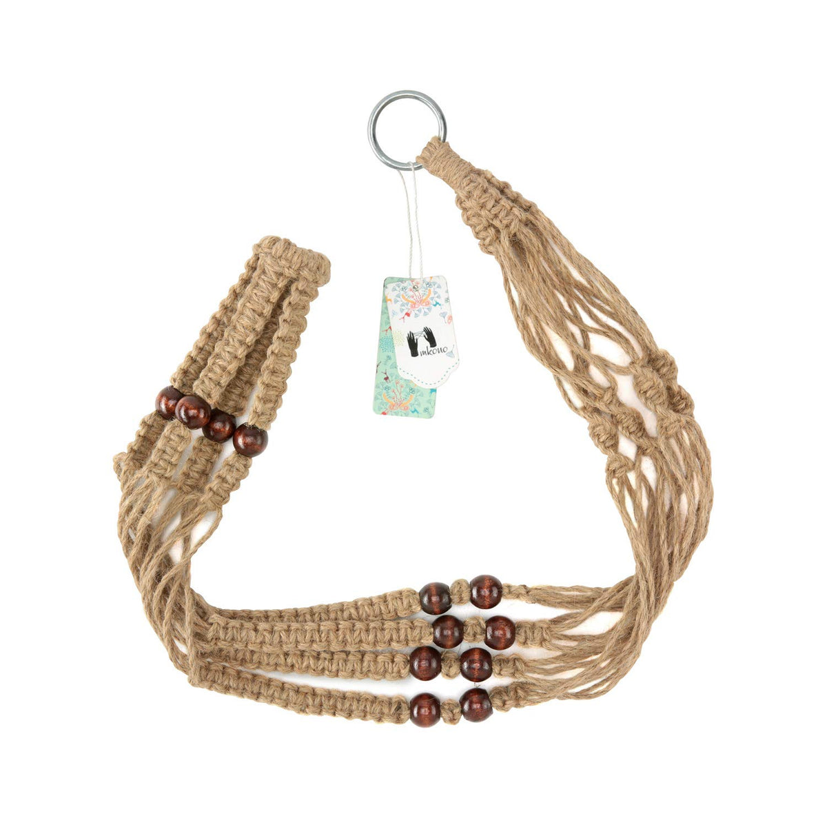 Mkono Macrame Plant Hanger Indoor 35 Inch Hanging Planter Basket Brown 1Pc