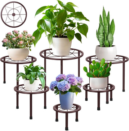 6 Pack Metal Plant Stands, Heavy Duty Plant Stand for Indoor Outdoor, Anti-Rust Iron Flower Pot