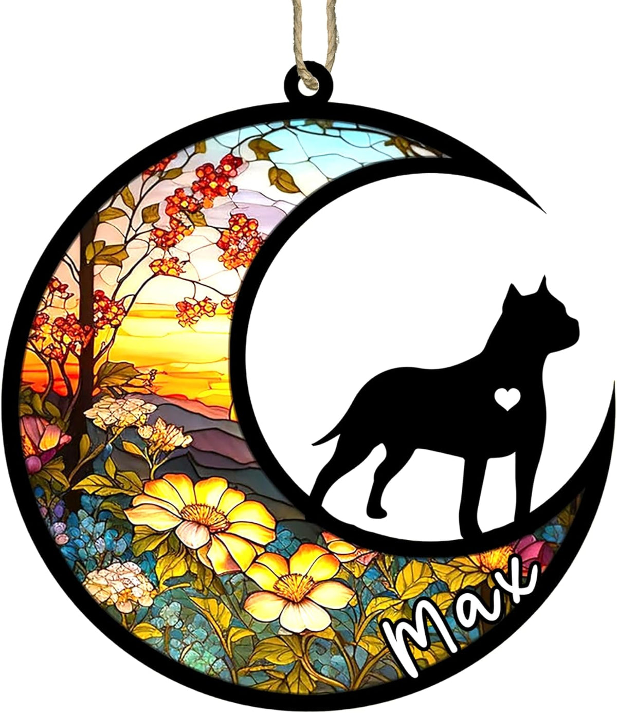 Personalized Dog Memorial, Custom Name American Staffordshire Terrier Dog Christmas Ornament