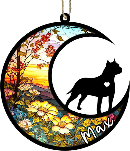 Personalized Dog Memorial, Custom Name American Staffordshire Terrier Dog Christmas Ornament