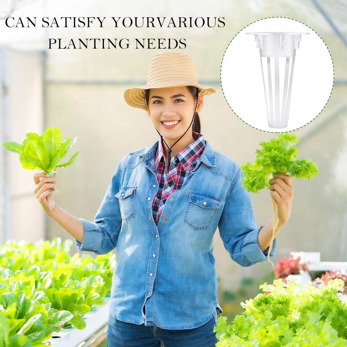 Cunhill 100 Pcs Hydroponic Growing Kit Include 50 Pcs Plant Replacement Basket Containers and 50