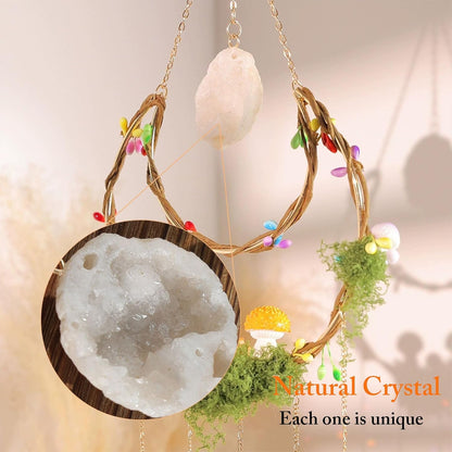 TUOKING Crystal Suncatchers for Window Hanging Mushroom Colorful Crystals Prism Pendant Sun