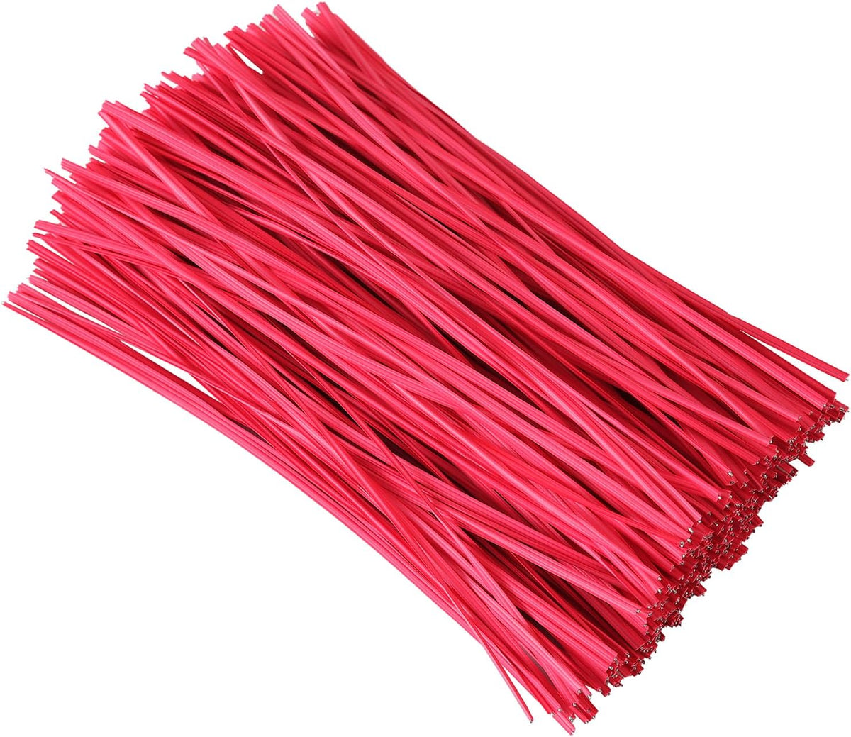 Tangyinrd 300 Pcs 6 inch Red Plastic Twist Ties, Cable Ties, for Bags, Gardening Tools