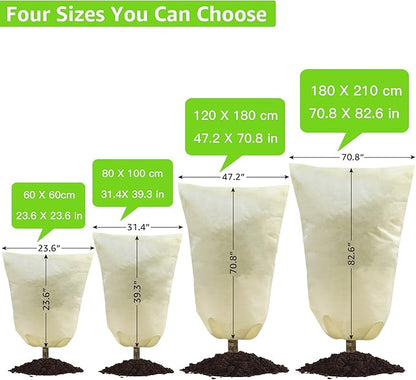 MIXC 4 Packs 2 Size Plant Covers Freeze Protection, Winter Plant Cover Cold Weather Tree Frost