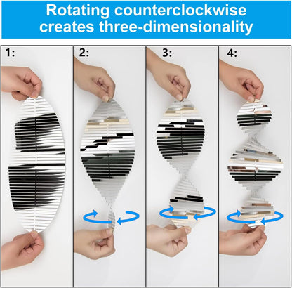 3 * 3 Stainless Steel Bird Scarer Discs Set, 3D Reflective Helix Wind Spinners Bird Reflector &