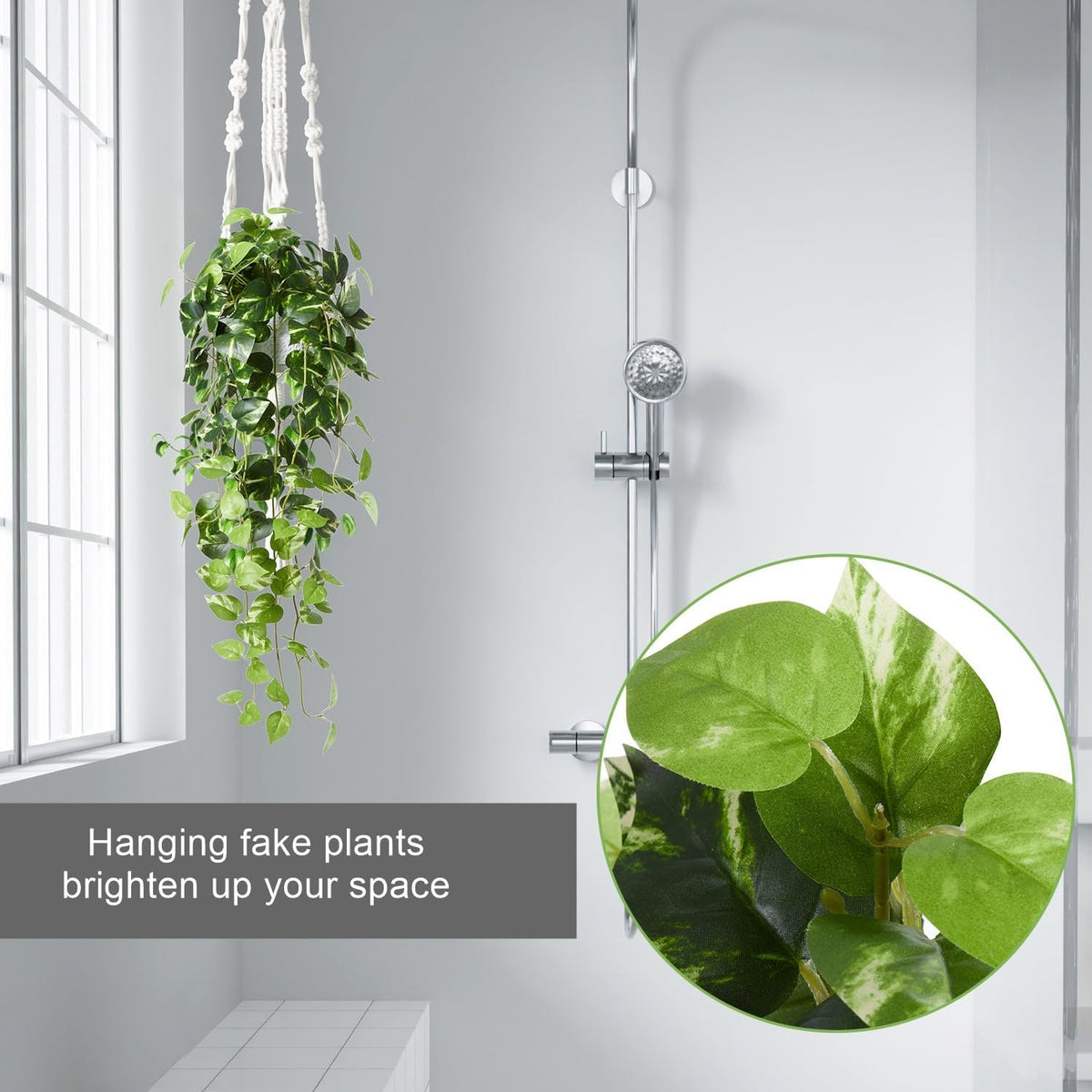 CADNLY Realistic Artificial Plants Indoor in Pot – Green Faux Hanging Plants Artificial Decor Fake