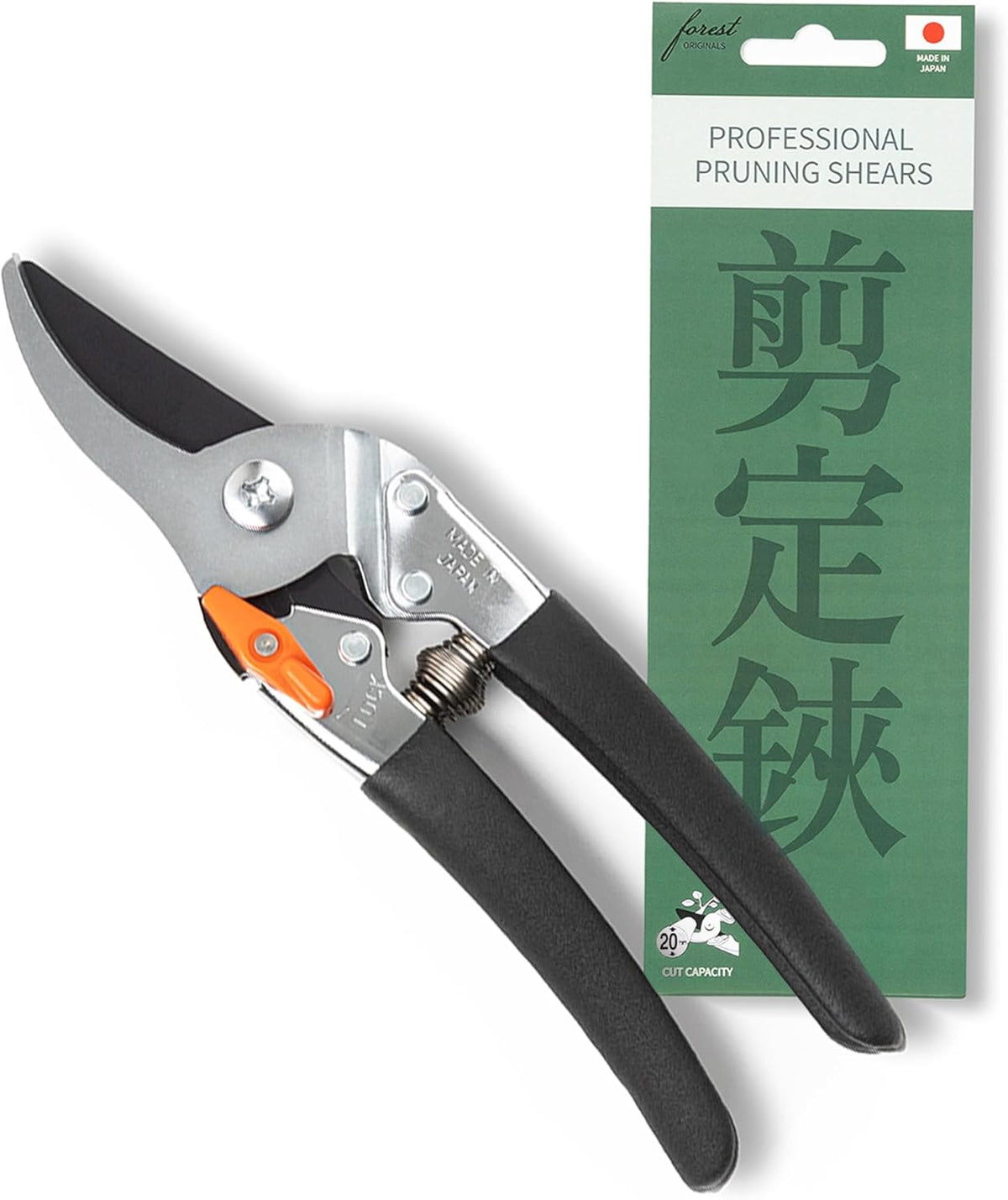 Saboten 7.9-Inch Bypass Pruning Shears, Fluorine-Coated High-Carbon Steel Blade, Ergonomic Non-Slip