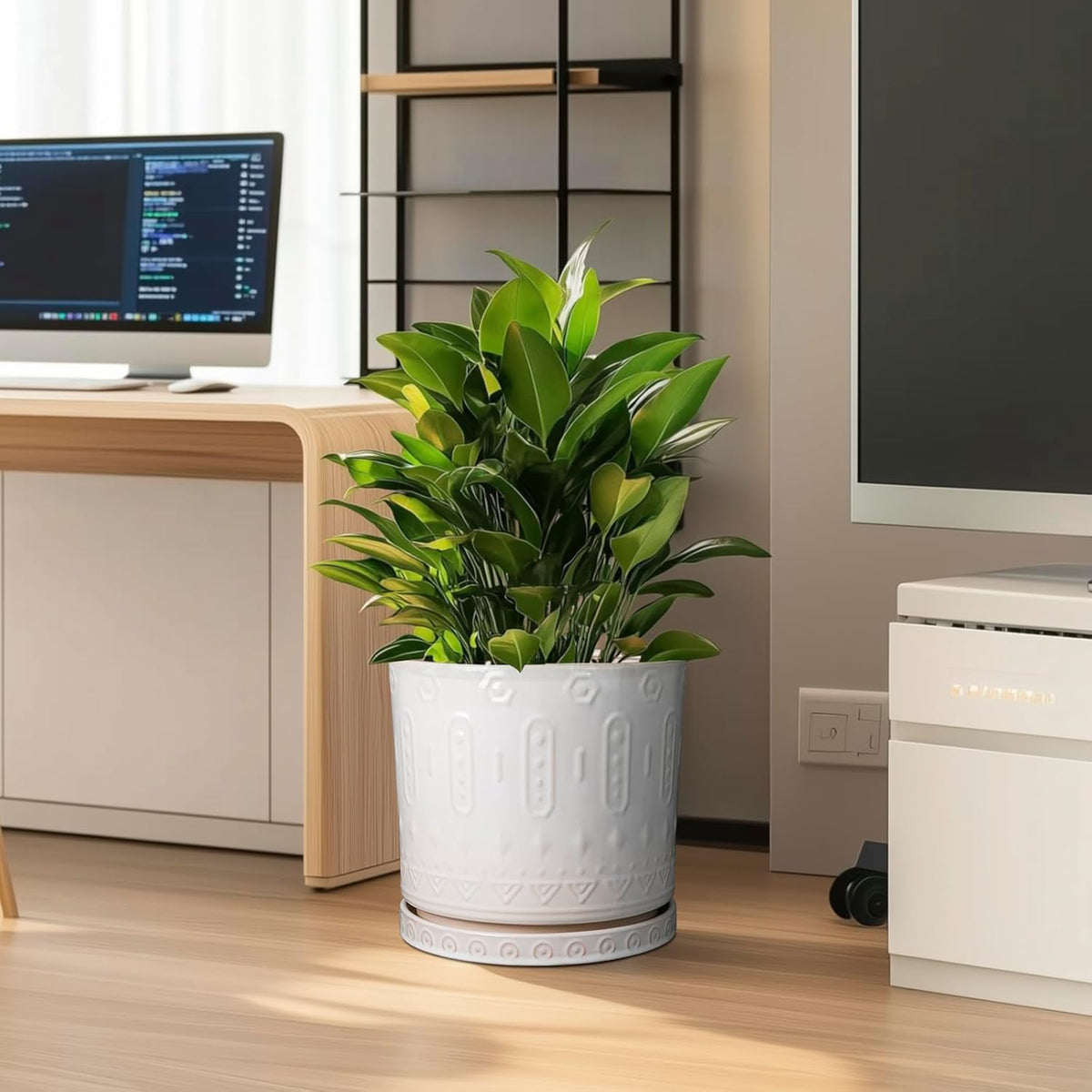 Ceramic Pots for Plants 12 Inch - Large Ceramic Planters for Indoor Plants Outdoor Modern Flower