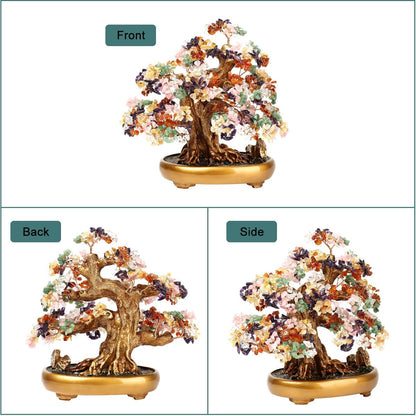 Natural Tree of Life (1,251 Gemstone Count) Crystal Tree with Healing Properties - Bonsai Feng Shui