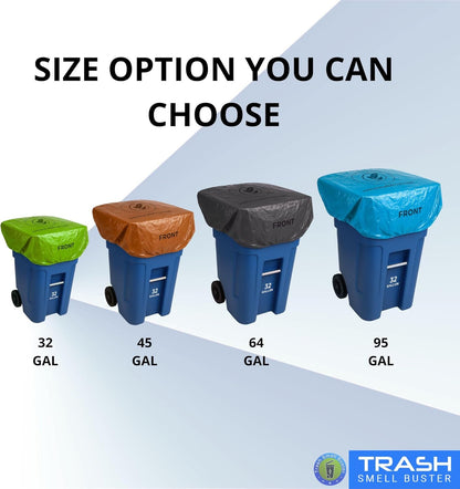 Trash Can Cover Biodegradable Odor Eliminating Bag with Elastic Rubber Band Lemon Scented Durable