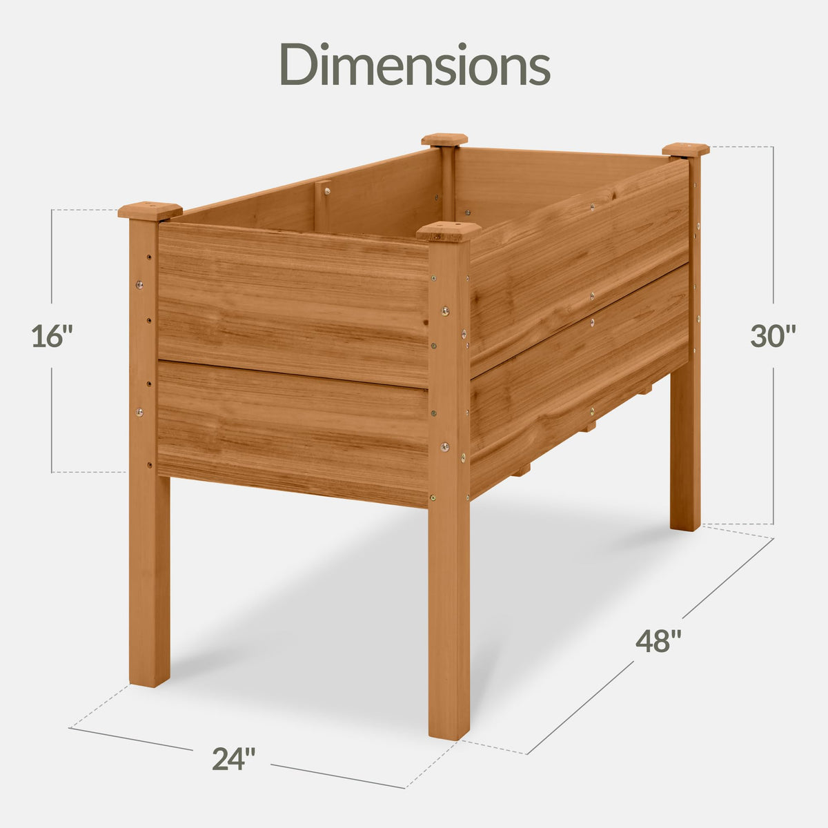 Best Choice Products 48" x 24" x 30" Raised Garden Bed with Extra Deep 16" Depth, Elevated Wood