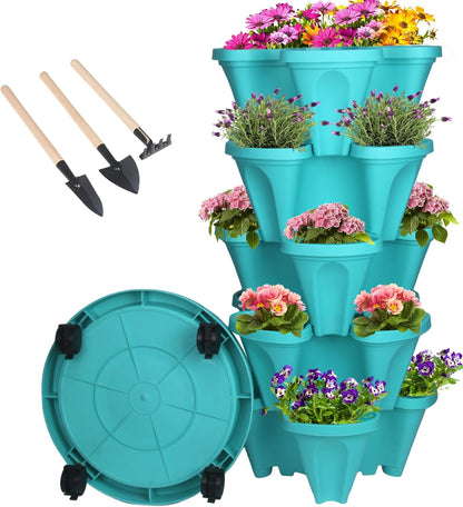 Vertical Planter 5 Tier Stackable Planters Garden Planters Strawberry Herb Flower and Vegetable