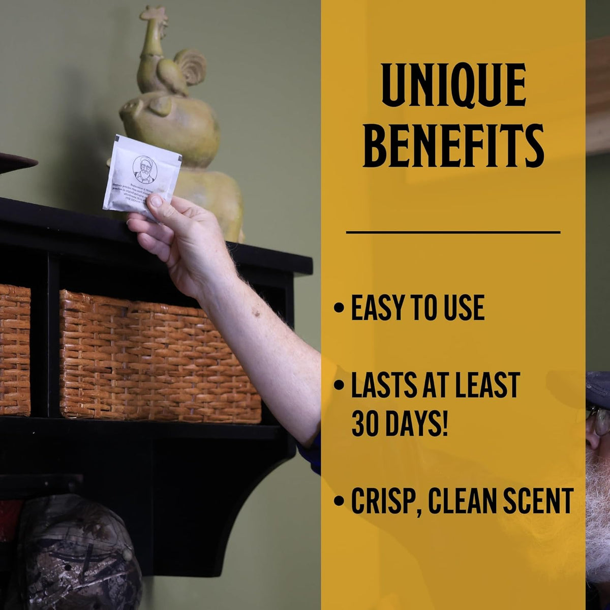 Grandpa Gus's Natural Spider Repellent Pouches, Peppermint and Lemongrass Oil Blend for Indoor Pest