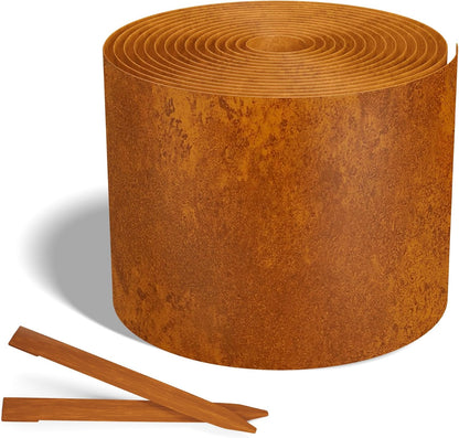 Worth Galvanized Steel Landscape Edging 4.5" x25' Metal Garden Edging Roll Flexible Bender Border
